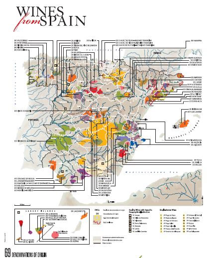 Mapa de las 69 Denominaciones de los #Vinos de España #WinesfromSpain #Enoturismo – Víctor Berenguer (Onil)